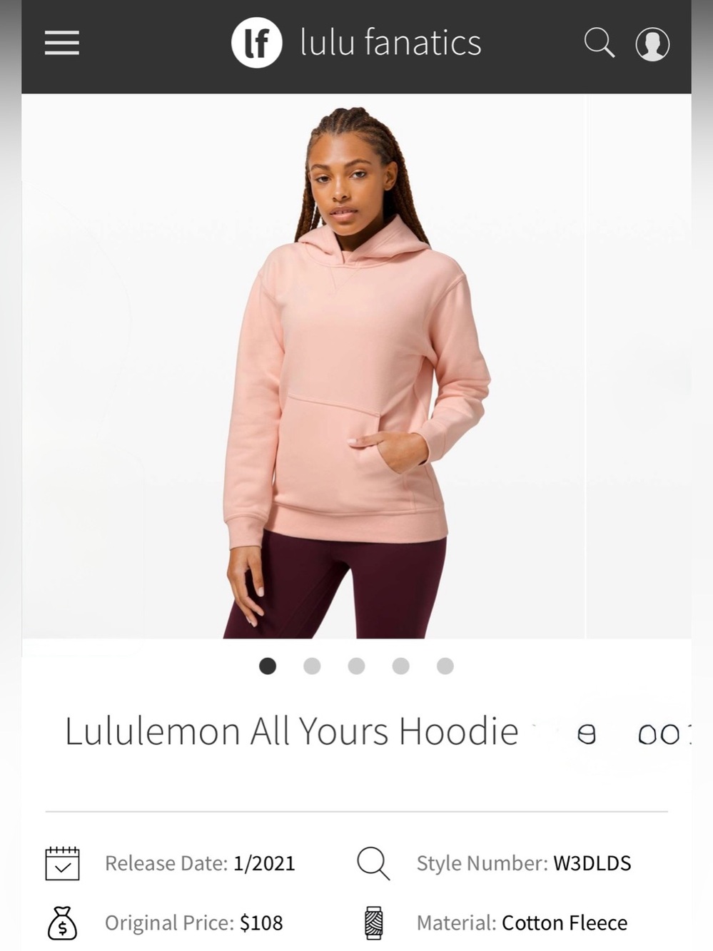 lululemon athletica All Yours Super Soft
Hoodie in Heathered Ivory Peach size 4